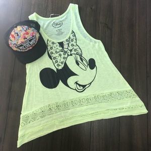Neon Yellow Disney Minnie Mouse Tank
